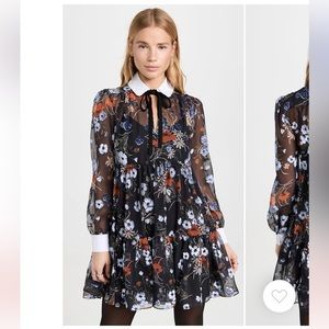 Cinq à Sept Vianne Floral Print Mini Dress size 0 Obsidian Multi